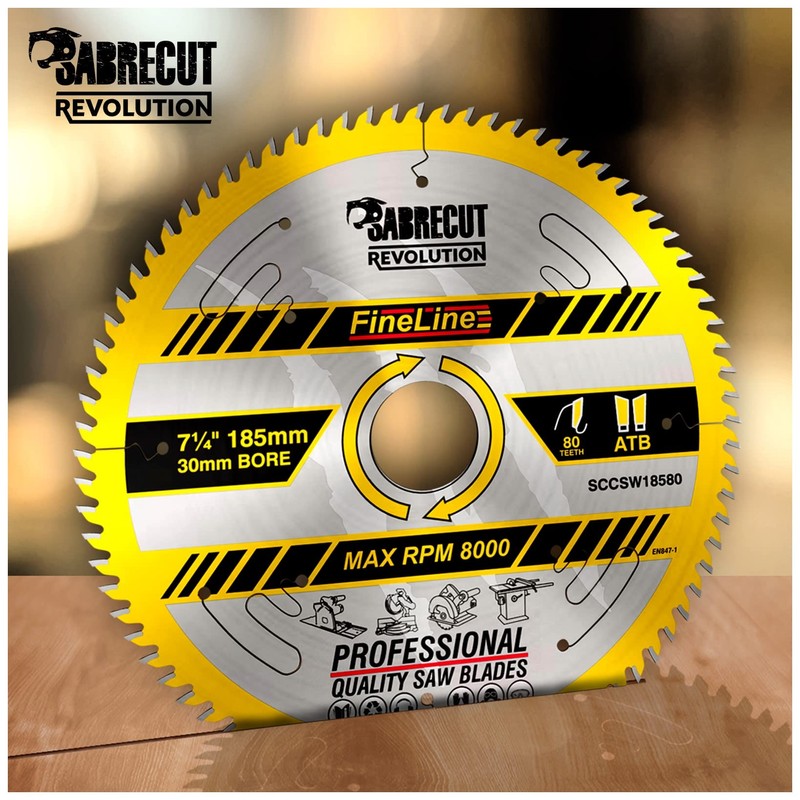 1 x SCCSW18580 SabreCut 185mm 80T x 30mm Bore Fineline
