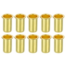 sourcing map 10Pcs Fit for 9.5mm(3/8") Tube ID Brass Compression Fitting, Insert Tube Support Compression Sleeve Fitting, Sleeve Ferrules for Water Oil Air Pipe