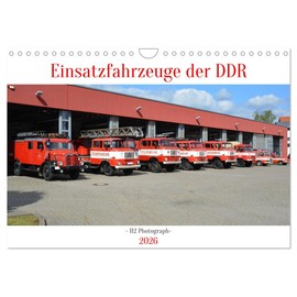 Emergency Vehicles of the GDR (Wall Calendar 2026 DIN A4 Landscape), CALVENDO Monthly Calendar