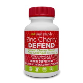 Basic Organics Natural Flavor Zinc Lozenges, Cherry, 100 Tablets