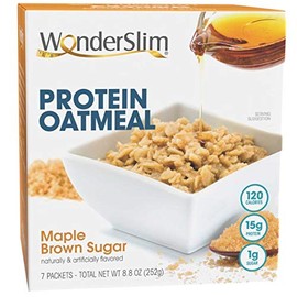 WonderSlim Protein Oatmeal, Maple Brown Sugar - 120 Calories, 1g Sugar, 15g Protein (7ct)