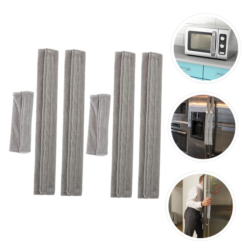 TEHAUX 6Pcs Refrigerator Handle Cover Grey Appliance Protector for Fridge