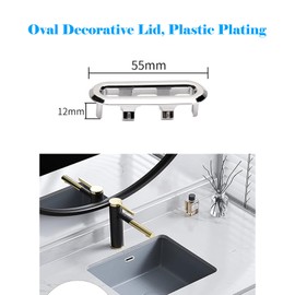 4 Pack Sink Overflow Ring,Bathroom Sink Basin Trim Overflow Cover Hole Insert Cap,Kitchen Sink Overflow Cover Round Caps for Kitchen Bathroom(Square)