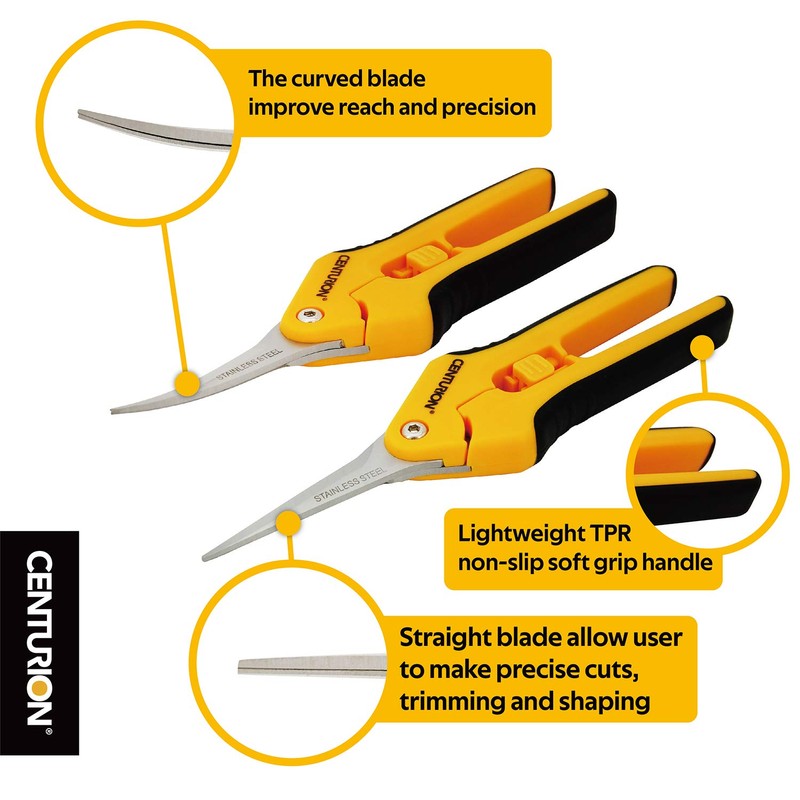 Centurion 201 Hand Pruner Shears, 2-Piece Set, 6½" Straight &