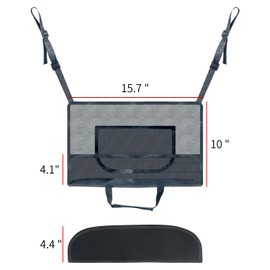 Dsoar Car Net Pocket Handbag Holder Between Seats Universal Seat Back Storage Mesh Bag for Phone Purse and Smaller Items Barrier of Pet Kids, Black