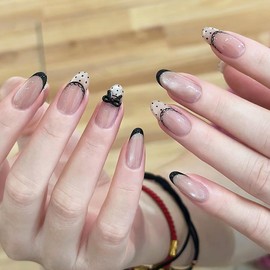 SEMTIM Nail Tips, 30 Pieces, 3D, Medium, Short, Round, False Nails, Medium Long, Popular, Japanese Style, Cute, Simple, Fashionable, Coming of Age Ceremonies, School Entrance Ceremonies, Graduation