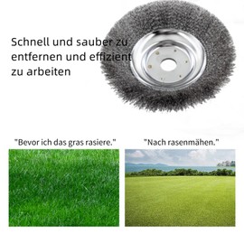 Lihaian Wild Herb Brush for Brush Cutter Grass Trimmer - Wild Herb Brush with 25.4 mm Bore, Base Diameter 200 mm, Can Effectively Remove Weeds and Moss Improved Concept 8 Inch Coarse Wire Brush