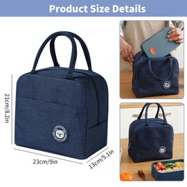 Lunch Bag Waterproof Insulated Lunch Tote Reusable Cooler Lunch Box Retain Freshness Large Capacity Meal Container with Side Pocket & Round Handle Easy to Carry for School Work Picnics Travel (Purple)