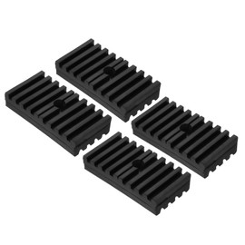 PATIKIL Rubber Anti-Vibration Pads, 4 Pcs 4" x 2" x 0.8" Vibration Isolation Mats Ribbed Shock Absorbing Pads with Hole for HVAC Air Conditioner, Black