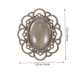 NUOBESTY 1set Brooch Holder Brooch Bezel Vintage Tray Vintage Pendant Trays Pendeltons for Women Round Bezel Setting Jewlery Tray Lapel Pin DIY Brooch Settings Brooch Tray Glass 30pcs