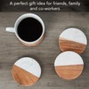 Thirstystone 4 Pack Natural Marble & Acacia Wood Round Coasters