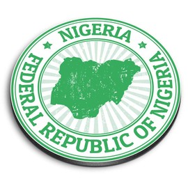 1 x Round MDF Magnet - Federal Republic Of Nigeria Africa 4782