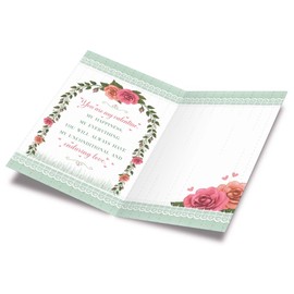 Prime Greetings Wife Valentine's Day Card, Made in America, Eco-Friendly, Thick Card Stock with Premium Envelope 5in x 7.75in, Packaged in Protective Mailer (Flower Wreath)
