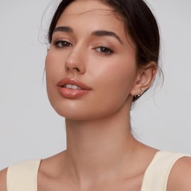 Gold Stud Earrings for Women, 6 Pairs 14K Gold Hypoallergenic Cartilage Earrings for Multiple Piercing, Dainty Small Stackable Gold Hoop Earrings