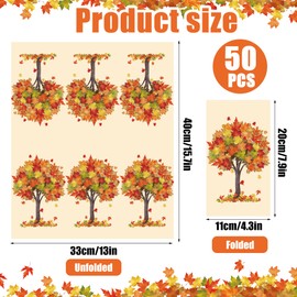 50 PCS Fall Tree Guest Napkins Maple Leaves Paper Napkin 3 Ply Disposable Watercolor Tree Party Dinner Napkins Autumn Decorative Hand Towels for Autumn Thanksgiving Home Kitchen Dinner Party Supplies