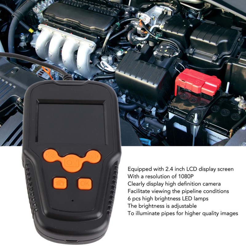 Industrial Borescope 2.4 Inch Screen IP67 Water Resistant 3.9mm Lens
