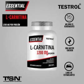 L-carnitina Essential 1200mg 200 Caps Testrol