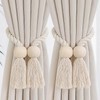2 Pack Magnetic Tassels Curtain Tiebacks,Decorative Rope Holdbacks for Curtains