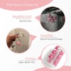 12PCS Decorative Shower Curtain Hooks with Shining Diamond,Rust Resistant Pink