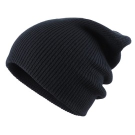 Home Prefer Mens Winter Hats Thick Knit Cuff Beanie Cap Warm Stocking Beanie Hat French Navy