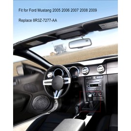 OCHIKI Car Dustproof Gear Shift Knob Cover Fit for Ford Mustang 2005 2006 2007 2008 2009, Manual Transmission Shifter Boot Cover Replace 8R3Z-7277-AA, Durable Black Leather