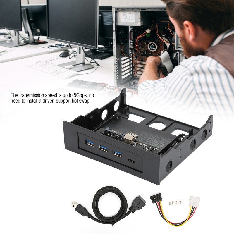 USB Front Panel Adapter 3.5in 5.25in USB1.1 USB2.0 Hot Swap
