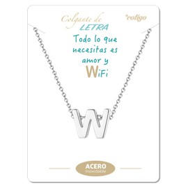 cotigo Initial Necklace Stainless Steel Women's Necklace with Small Letter A-Z Pendant - Jewellery Gift for Mother, Birthday, Girlfriend or Friends, Colour Silver and Golden, Stainless Steel