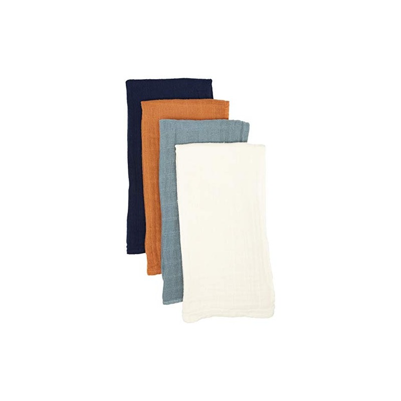 Pippi Unisex Baby Muslin Cloth Solid Bib, dress blues