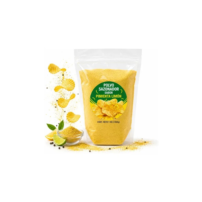 Sazonador Pimienta Limón En Polvo 1 Kg Para Botanas Papas