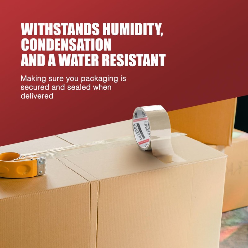 Merrimen Strong Heavy Duty Clear Packaging Tape - 6 Rolls