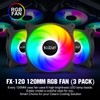 PCCOOLER 120MM Case Fan 3 Pack FX120 High Performance Cooling