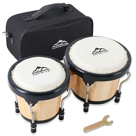 EastRock Bongo Drum 4” and 5” Set for Adults Beginners Professionals Tunable Wood and Metal Drum Percussion Instruments With Tuning Wrench