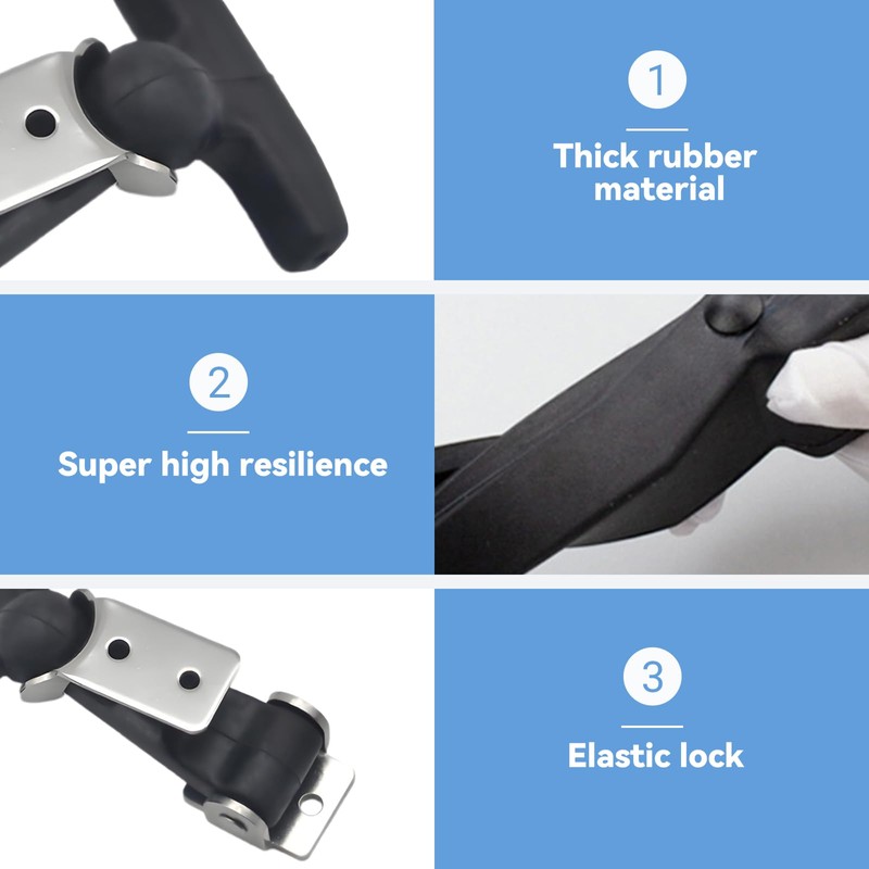 Pack of 4 Tension Lock Stainless Steel Hood Holder Rubber