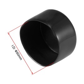 TA-VIGOR 8Pcs Rubber End Caps, 50mm ID Round Flexible Screw End Caps Thread Protectors, Black Vinyl Bolt Covers Rubber Covers for Screws, Tubes, Cables, Wires, etc