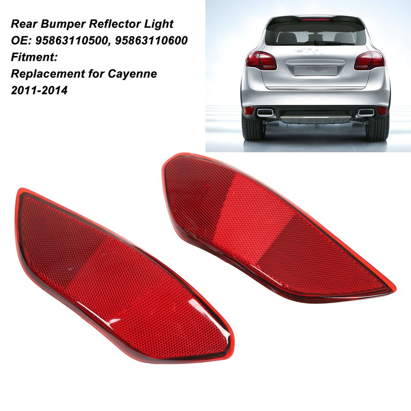 2PCS Rear Bumper Reflector Light 95863110500 Car Tail Warning Light