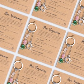 ZUNGHAND Crystal Keychain New Beginnings – Healing Crystals for Positivity, Protection & Good Luck | Inspirational Gift for Women Starting a New Job, Journey, or Chapter in Life