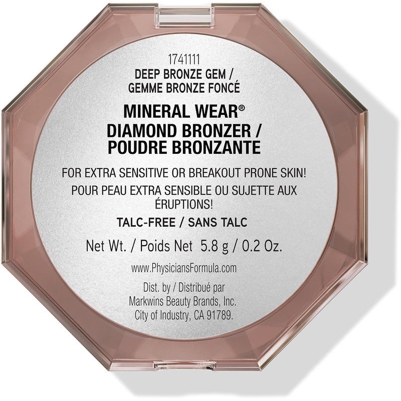 Physicians Formula Bronceador Mineral Wear Diamond Bronzer Tono Deep Bronze