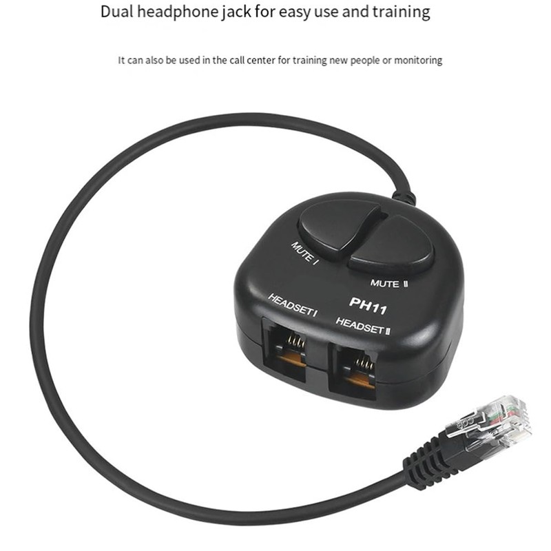 Byttlerom Two Mute Switch Training Adapter Dual RJ9 Sockets to
