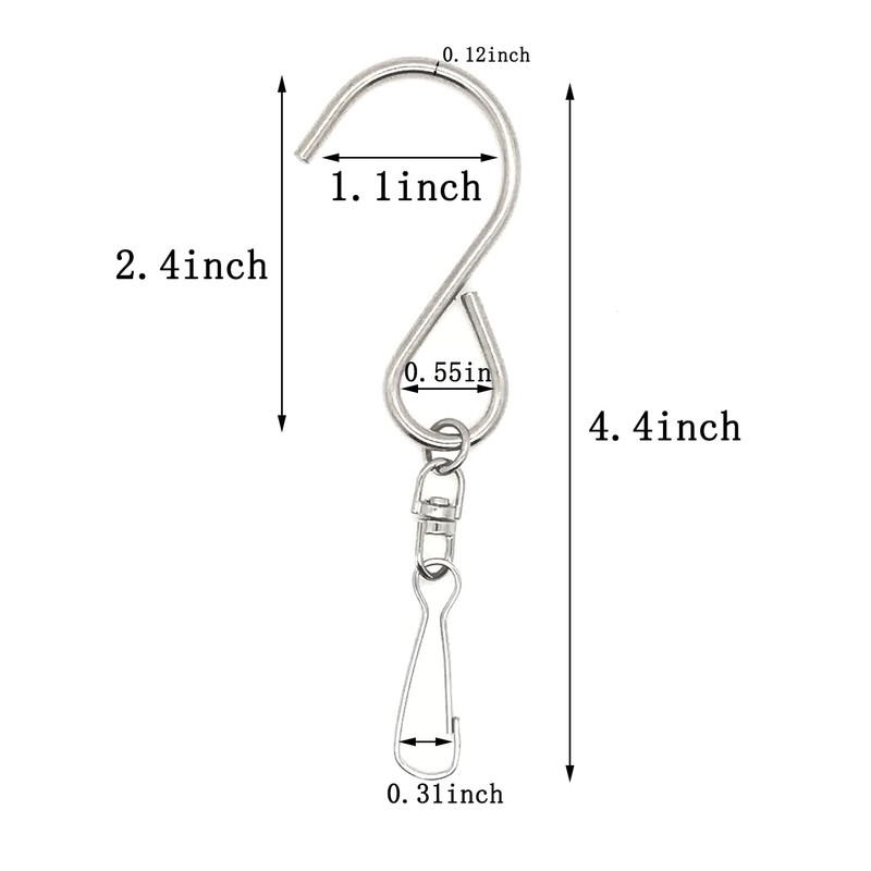 MYYZMY 24 Pack Swivel Hooks Clips for Hanging Wind Chimes,