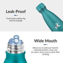 Water Bottle, 750 ml BPA Free, Water Bottle, 304 Stainless Steel, Insulated Flask, Double Wall Vacuum Insulated, Thermos Flask, Stainless Steel Drinking Bottle for Camping, Office, Gym, Yoga - Moss