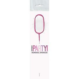 Dazzling Pink Glitz Birthday Sparkler Number 0 (17cm) - Perfect for Birthday Parties & Celebrations - 1 Pc