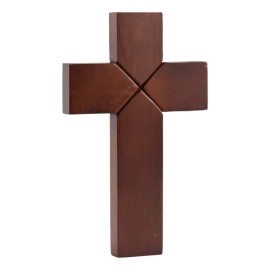 Cruz De Madera Para Pared Marca Vianney Color Marrón