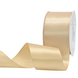 LEEQE Double Face Gold Satin Ribbon 2 inch X 25 Yards Polyester Gold Ribbon for Gift Wrapping Very Suitable for Weddings Party Hair Bow Invitation Decorations and More