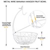 Buruis Fruit Basket Bowl with Banana Hanger, Modern Bird Design