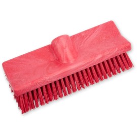 SPARTA 40423EC05 Plastic Floor Scrub Brush, Wall Brush, Equipment Brush With Nonabsorbent Bristles For Industrial Kitchens, Hospitals, Commercial Cleaning, 10 Inches, Red