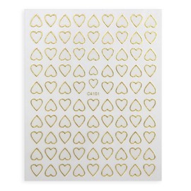 Nail Seal Line Heart [Gold] Gold Nail Sticker Nail Art Thin Self Nail Decoration [1 Sheet Total 90 Sheets] NAS-064