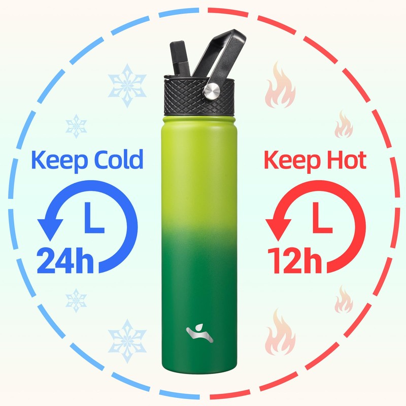 Konokyo Insulated Water Bottle 24oz Stainless Steel Sport Bottles with