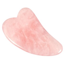 KYEYGWO Natürlicher Stein Gua Sha Werkzeug, Rosenquarz Herzform Scraping Guasha Board, Reiki Heilung Kristall Massagesteine Kratz-Massage Tool Gesichtsstein für Gesicht-SPA, Anti-Aging