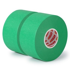 Fyguard 2 Rolls Painters Tape Green, 48mm x 50m Decorating Tape Wide Heat Resistant Easy Removal Masking Tape for Painting Work Protecting Surfaces DIY Crafts