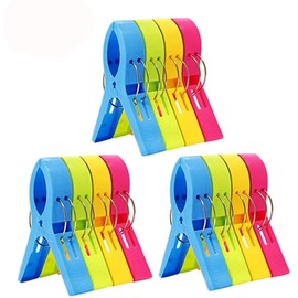 Big Towel Clips for Beach Chairs on Cruise Jumbo Size Heavy Duty Pool Cover Clamps Strong Drying Blanket Clothespins Outdoor Windproof Anti-Slip Clothes Pins Pack 12